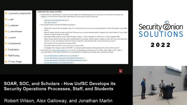 SOAR, SOC, and Scholars - How UofSC Develops its Security Operations Processes, Staff, and Students смотреть онлайн