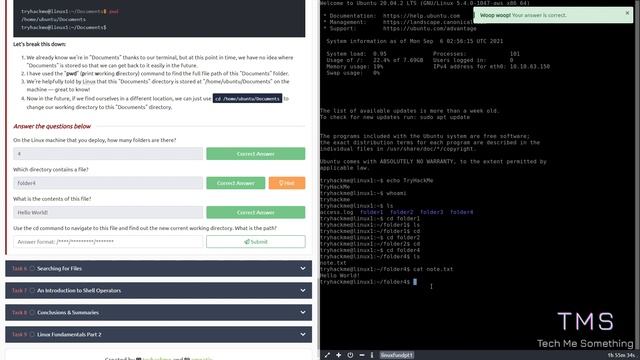 TryHackMe Linux Fundamentals Part 1 смотреть онлайн
