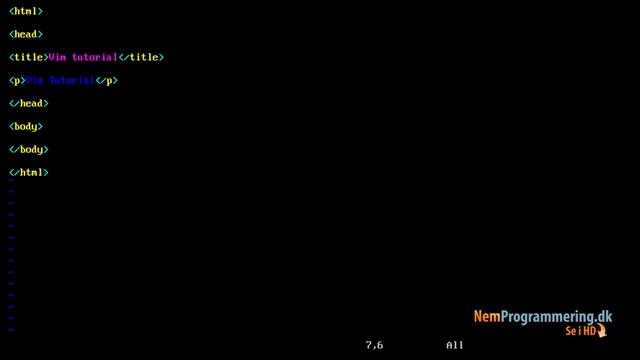 Linux Web Hosting tutorial #3 - Redigering af .html filer med VIM editor смотреть онлайн