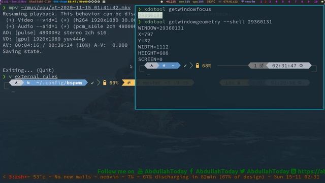How to configure BSPWM with external rules смотреть онлайн