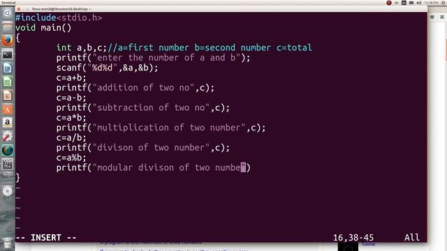 C program for addition, subtraction, multiplication, division and modulus of two numbers | Ubuntu смотреть онлайн