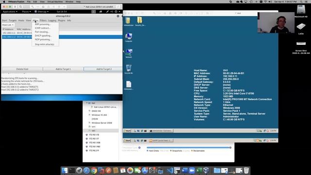Kali Linux Session Hijacking MITM demo. смотреть онлайн