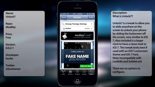 Unlock7: Gives Your iOS 6 Device the Unlock Style of an iOS 7 Device смотреть онлайн