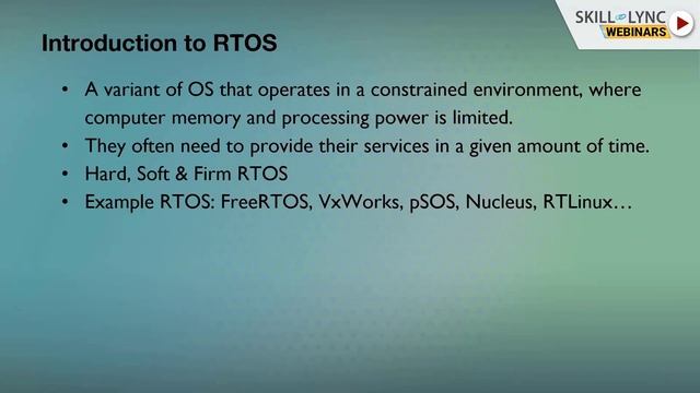 Introduction to Real Time Operating System (Part - 1) | Skill-Lync | Workshop смотреть онлайн