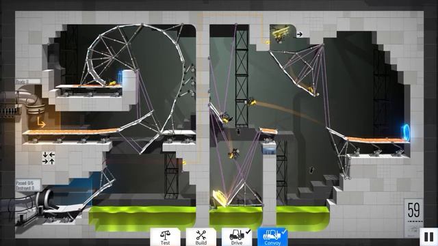 Bridge Constructor Portal level 59 low budget solution смотреть онлайн