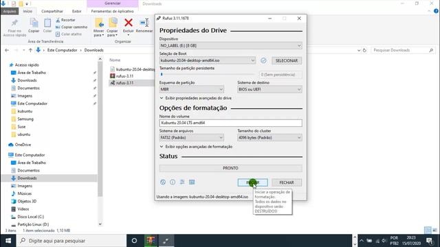 Kubuntu 20.04 LTS Linux - Pendrive de Boot para Instalação. смотреть онлайн