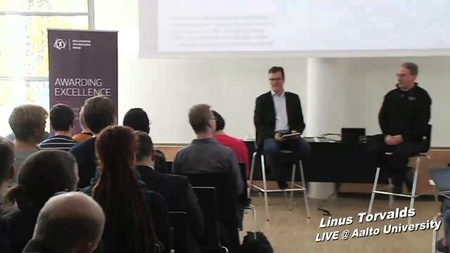 Linus Torvalds talking with Aalto University students on 23 October, 2012 смотреть онлайн