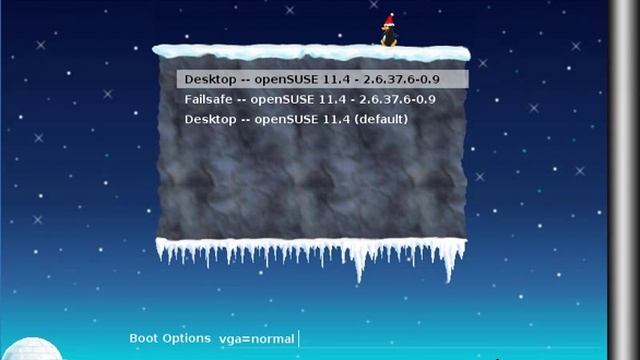 openSUSE grub XMas penguins смотреть онлайн