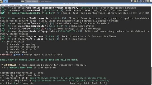 WPS Office avec dictionnaire français sur Gentoo et Calculate Linux смотреть онлайн