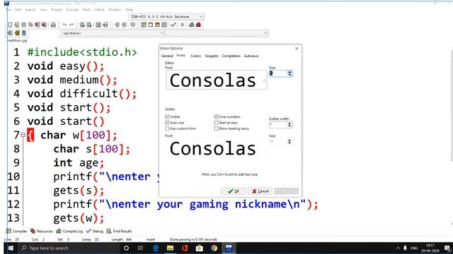 CHANGE THE FONT SIZE IN DEV C++.(that easy!!) смотреть онлайн