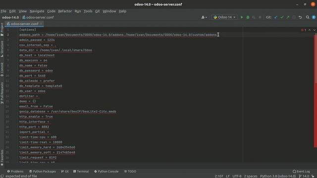 Curso de programacion en Odoo 14 Part 5: Abriendo Odoo con Pycharm смотреть онлайн