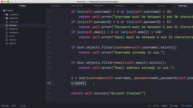 Make your Own Instagram - Creating Accounts & Logging In (4/10) смотреть онлайн