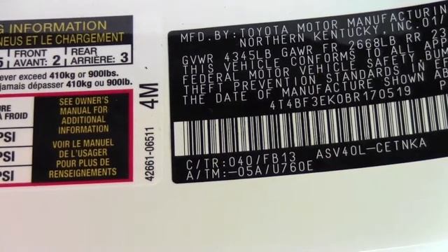 2011 | Toyota | Camry | Information Sticker | How To by Toyota City Minneapolis MN смотреть онлайн
