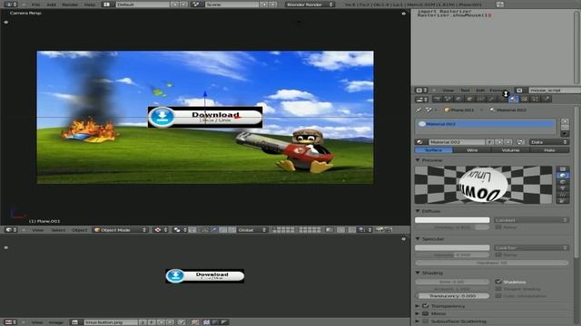 Mouse Over Button Animation in Blender Game Engine - Blender 3D - Linux смотреть онлайн