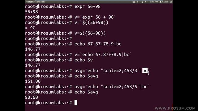 Linux command line calculator - bash calculator (bc) смотреть онлайн