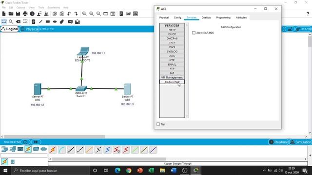Elaboración de diseño de una red ,cliente ,servidor en Cisco Packet Tracer смотреть онлайн