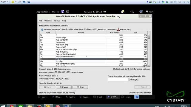 Hacking Web Servers dirbuster Lab with the tools link смотреть онлайн
