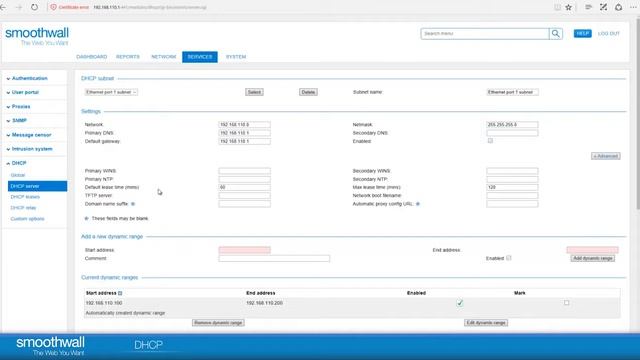 DHCP | Networking | Smoothwall смотреть онлайн