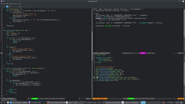Speedcoding in C | Hangman Game (ncurses) смотреть онлайн