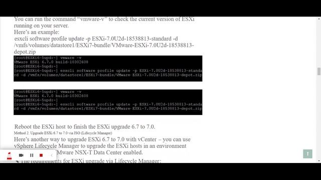 How to Upgrade from VMware vSphere ESXi 6.7 to 7.0 Using VCenter and Command Line смотреть онлайн