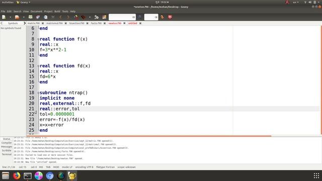 Newton Raphson Method to find the root of equation using Fortran 90 смотреть онлайн