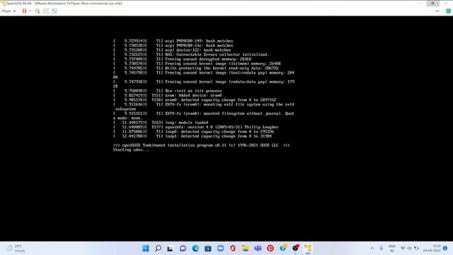 Installing OpenSUSE Tumbleweed In VMware Workstation Player