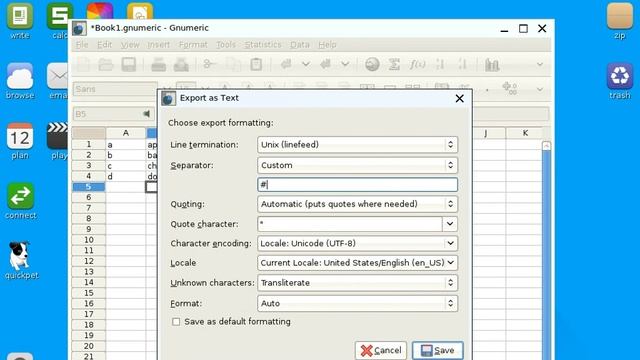 Using Gnumeric Spreadsheet Program to Save File with any Custom Delimiter on Xenial Puppy Linux 7.5 смотреть онлайн