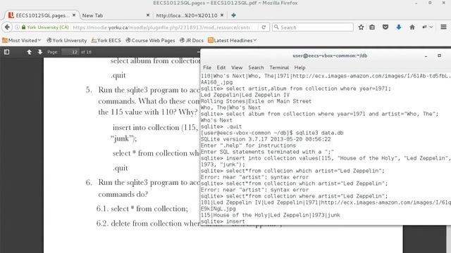 EECS 1012 LAB 7 SQL смотреть онлайн