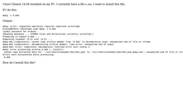 Ubuntu: dpkg Errors were encountered while processing смотреть онлайн