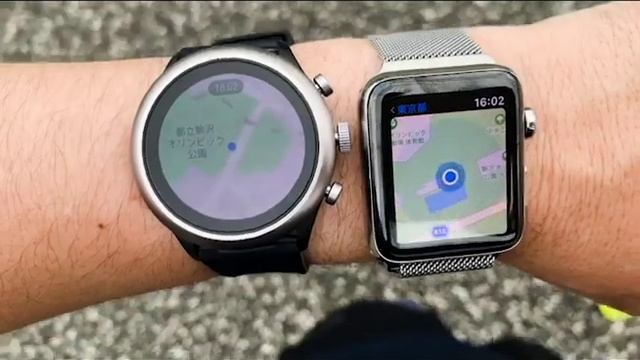 WearOS vs Apple Watch デフォルトマップアプリのヘディングアップ対決！ смотреть онлайн