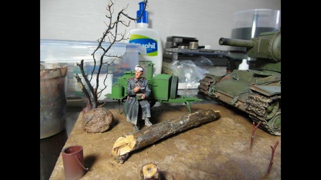 TRUMPETER 1/35 KV-2 AND Miniart 1/35 FIELD KITCHEN KP-42. WINTER SCENERY DIORAMA. (트럼페터 KV-2 디오라마) смотреть онлайн