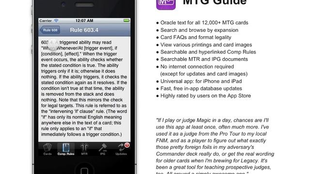 MTG Guide iPhone/iPad app v2.9 смотреть онлайн