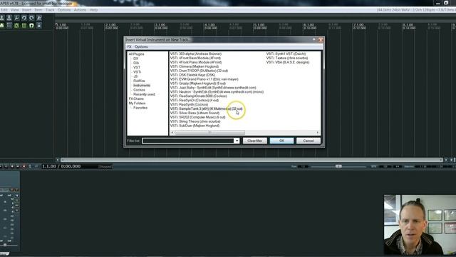 Loading a Virtual Instrument / Sampletank / Reasynth in Reaper Digital Audio Software смотреть онлайн