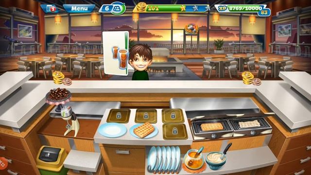 NEW!!! Cooking Fever Sunset Waffles Level 1/ Кухонная Лихорадка Кафе Вафельный рай Уровень 1 смотреть онлайн