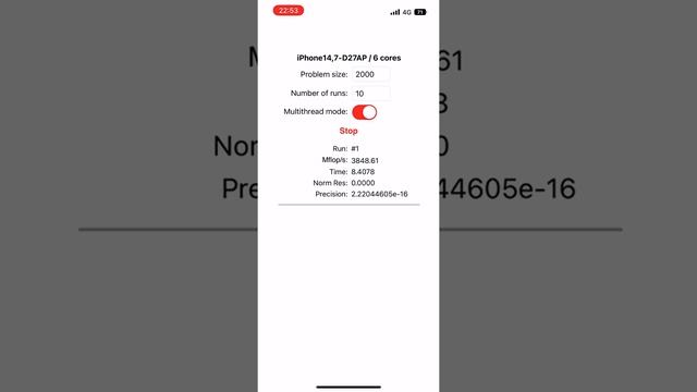 iPhone 14 Linpack Benchmark смотреть онлайн