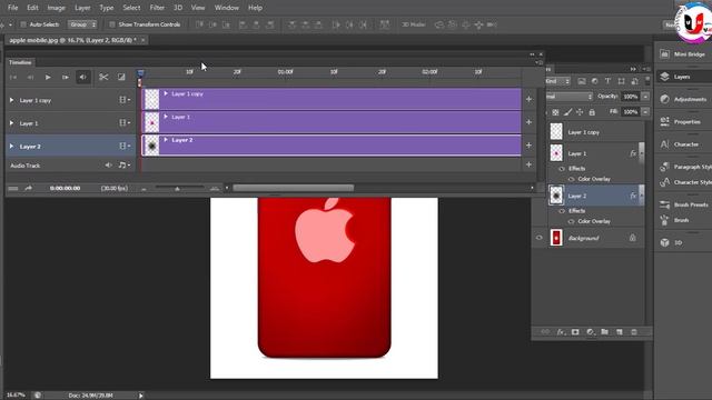 How to Make Ato Color Apple Logo Design in photoshop. смотреть онлайн