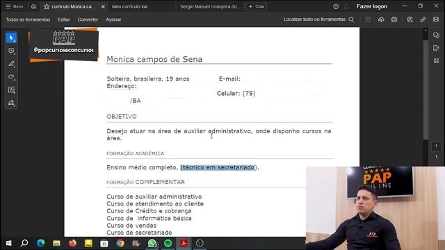 ANÁLISE DE CURRÍCULO - MONICA CAMPOS, MARIA VALDERLÂNIA, SERGIO MANUEL смотреть онлайн