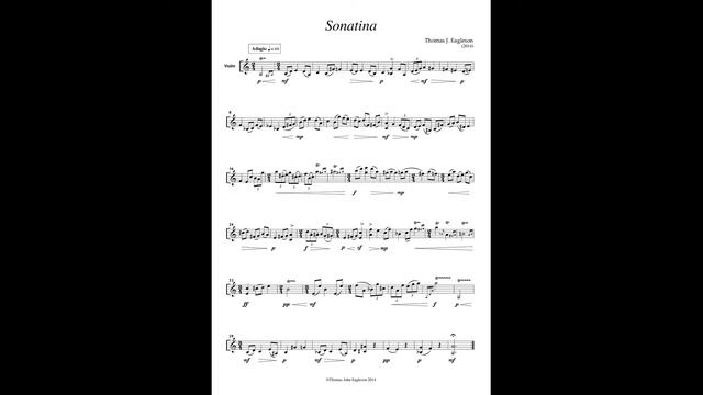 Sonatina for solo violin [W score] - 1st Movement: Adagio - Thomas J. Eagleson смотреть онлайн