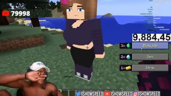 IShowSpeed plays the Minecraft Jenny mod