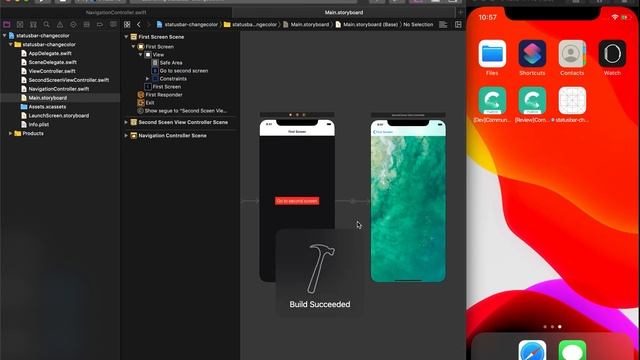 How to change status bar color with navigation bar in Swift смотреть онлайн