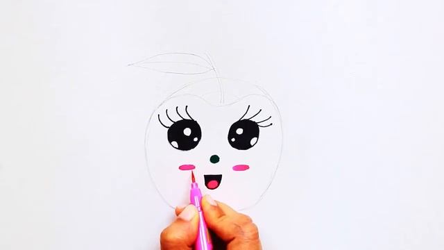 How To Draw Green Apple | Easy Art For Kids смотреть онлайн
