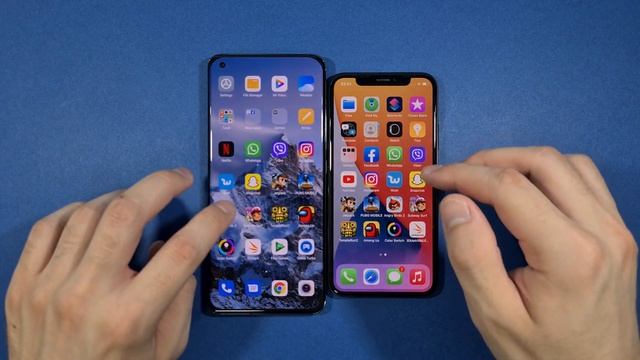 Xiaomi Mi 11 vs Iphone X Speed Test смотреть онлайн