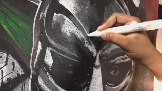 R.I.P. MF DOOM - Acrylic & Spray Paint Time Lapse смотреть онлайн
