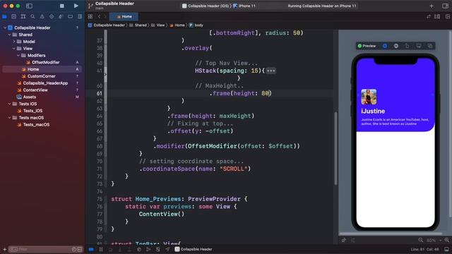 SwiftUI 3.0 Collapsable Animated Sticky Header - Custom Scroll Animation's - Xcode 13 - WWDC 2021 смотреть онлайн