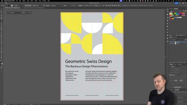 Swiss Geometric Poster Design | Design Tutorial | Adobe Illustrator смотреть онлайн