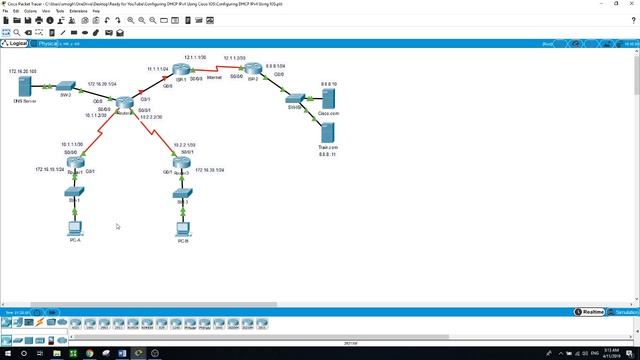 Configuring DHCP IPv4 using Cisco IOS, P.T. v.7.2 смотреть онлайн