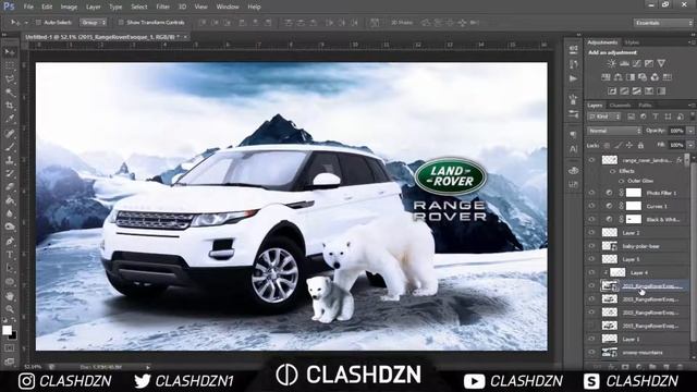 RANGE ROVER ADVERTISEMENT/POSTER!!! | Photoshop Speedart смотреть онлайн