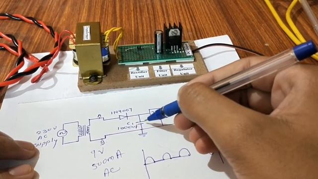 Half Wave Rectifier To get 6V, 500mA O/P смотреть онлайн
