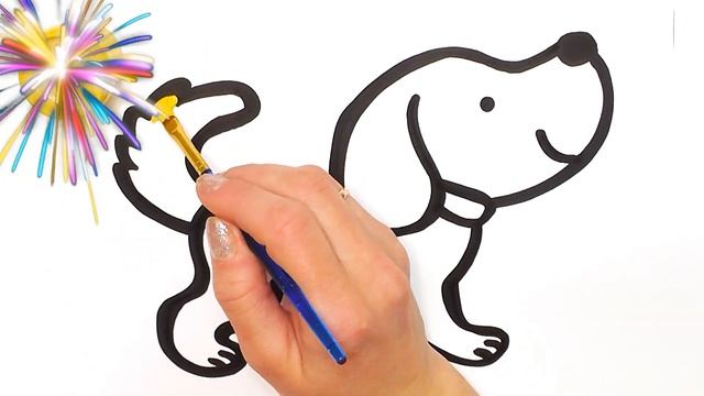 Как нарисовать щеночка. Рисуем забавную собачку. Простые раскраски своими руками. Картинки детям смотреть онлайн