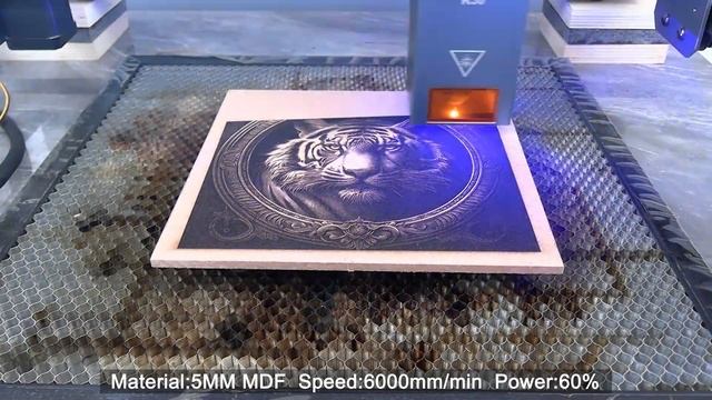 LASER TREE K30 30W+ optical power laser module engraving a perfect tiger craft смотреть онлайн